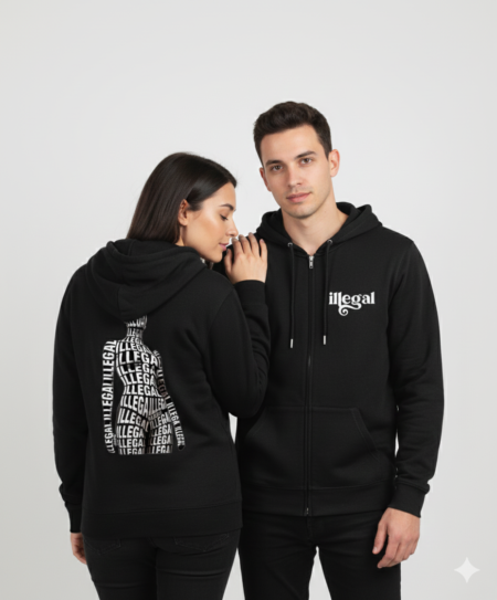 Hanorac Negru, Cu Fermoar, Shape illegal