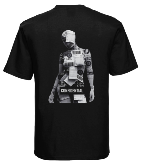 Tricou, Negru/Alb, Bumbac, Confidential