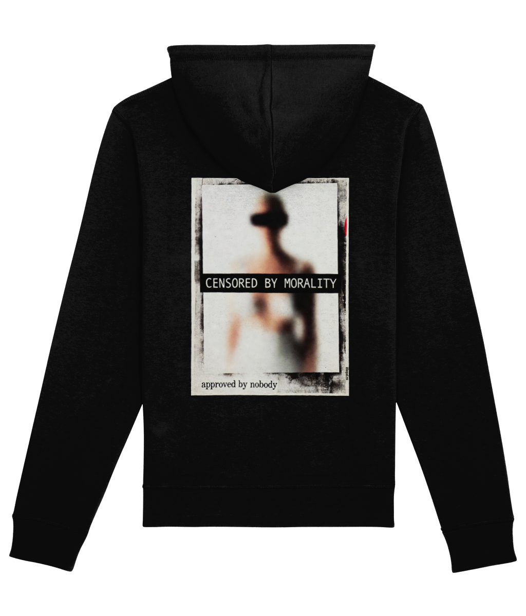 Hanorac Unisex Premium, Negru, Censored by Morality 1 - imagine 4