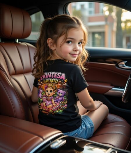 Tricou fete 0-36m, Negru, Bumbac, Printesa lui Tati