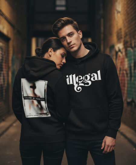 Hanorac Unisex Premium, Negru, Censored by Morality 1